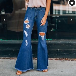 Vibrant MIU Bell Bottom Flares